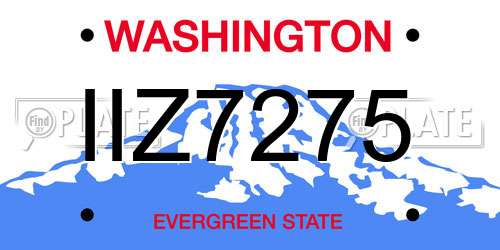 IIZ7275 Washington License Plate