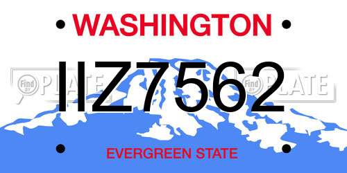 IIZ7562 Washington License Plate