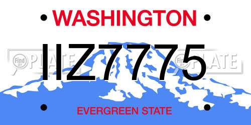 IIZ7775 Washington License Plate