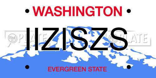 IIZISZS Washington License Plate