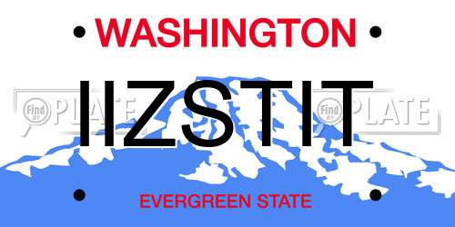 IIZSTIT Washington License Plate