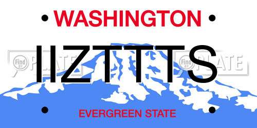 IIZTTTS Washington License Plate