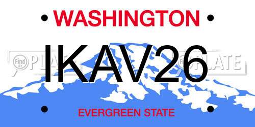 IKAV26 Washington License Plate