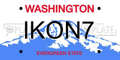 IKON7 Washington License Plate