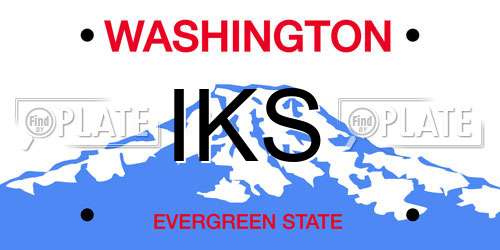 IKS Washington License Plate