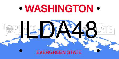 ILDA48 Washington License Plate