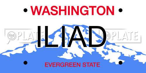 ILIAD Washington License Plate