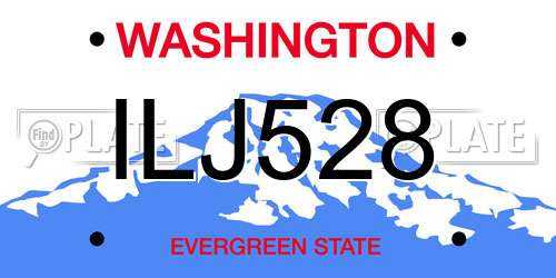 ILJ528 Washington License Plate
