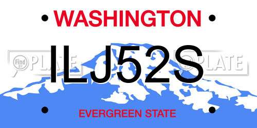 ILJ52S Washington License Plate