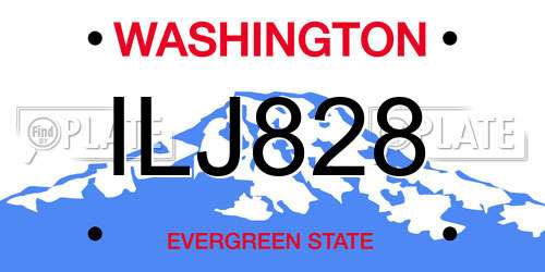 ILJ828 Washington License Plate