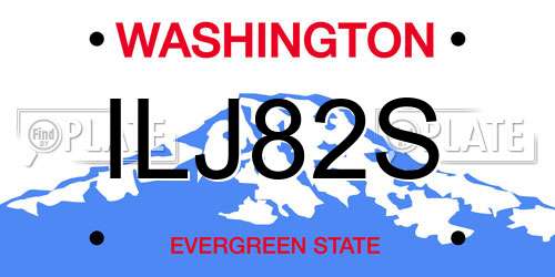 ILJ82S Washington License Plate