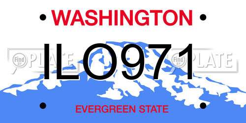 ILO971 Washington License Plate