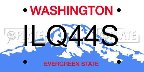 ILQ44S Washington License Plate