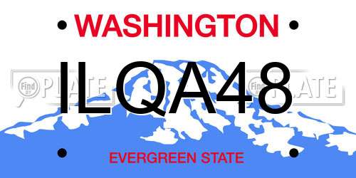 ILQA48 Washington License Plate