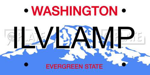 ILVLAMP Washington License Plate