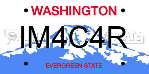 IM4C4R Washington License Plate