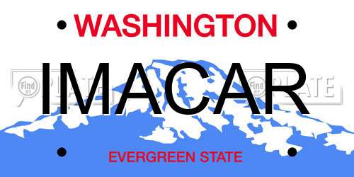 IMACAR Washington License Plate