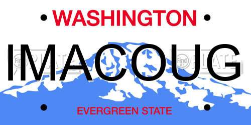 IMACOUG Washington License Plate