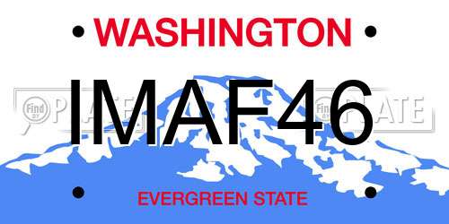 IMAF46 Washington License Plate