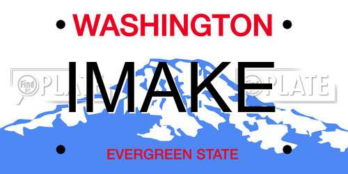 IMAKE Washington License Plate