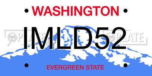 IMLD52 Washington License Plate