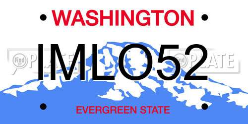 IMLO52 Washington License Plate