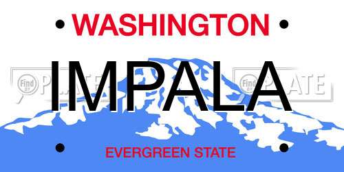 IMPALA Washington License Plate