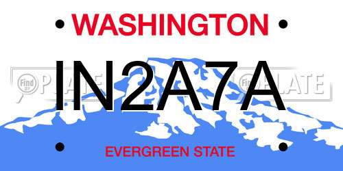 IN2A7A Washington License Plate