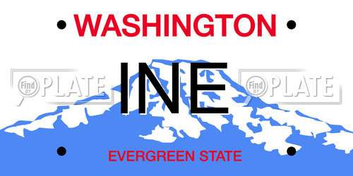 INE Washington License Plate