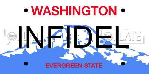 INFIDEL Washington License Plate