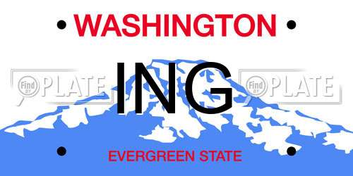 ING Washington License Plate