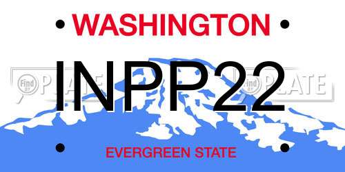 INPP22 Washington License Plate