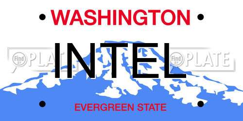 INTEL Washington License Plate