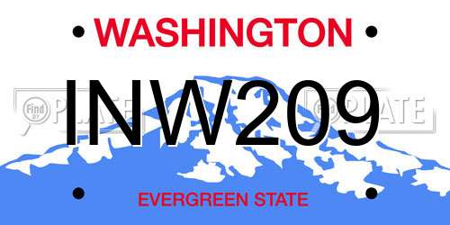 INW209 Washington License Plate