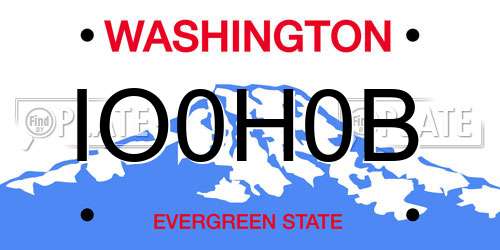 IO0H0B Washington License Plate
