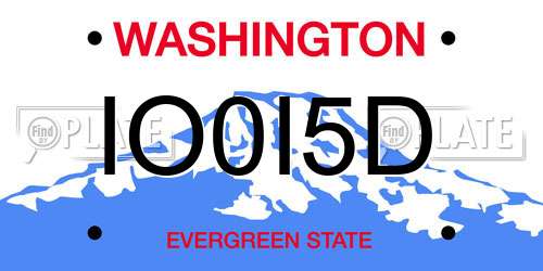 IO0I5D Washington License Plate