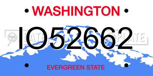IO52662 Washington License Plate