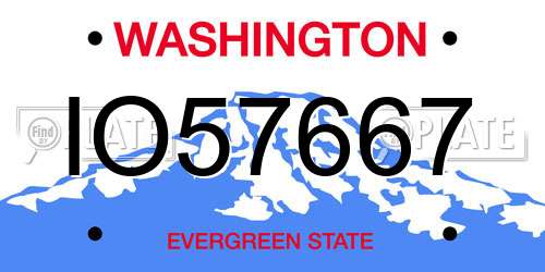 IO57667 Washington License Plate