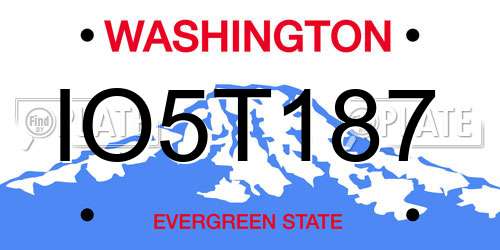 IO5T187 Washington License Plate