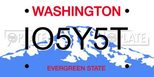 IO5Y5T Washington License Plate