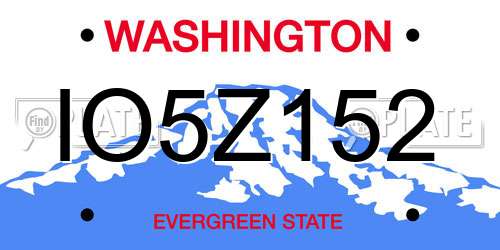 IO5Z152 Washington License Plate