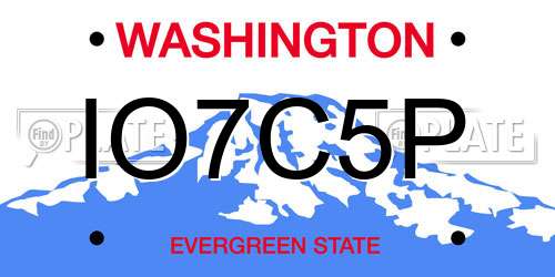 IO7C5P Washington License Plate