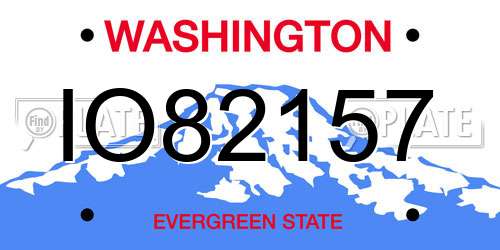 IO82157 Washington License Plate