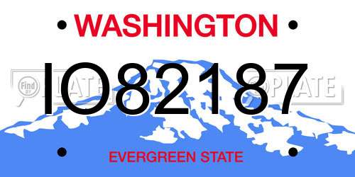 IO82187 Washington License Plate