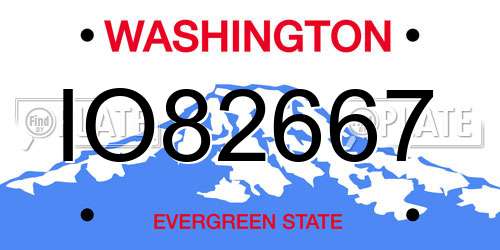 IO82667 Washington License Plate