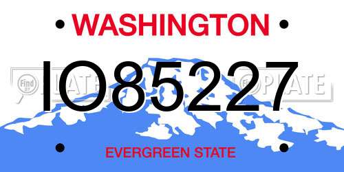 IO85227 Washington License Plate