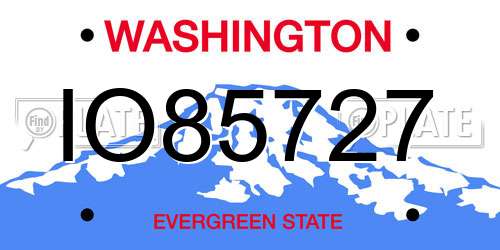 IO85727 Washington License Plate