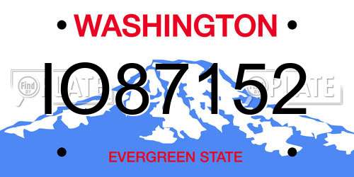 IO87152 Washington License Plate