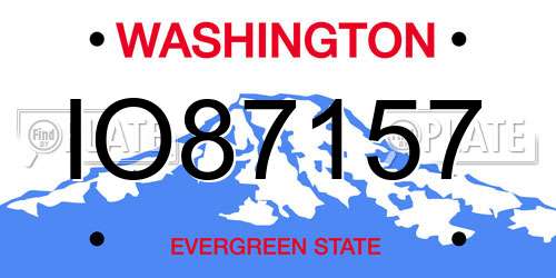 IO87157 Washington License Plate