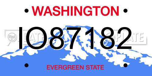 IO87182 Washington License Plate